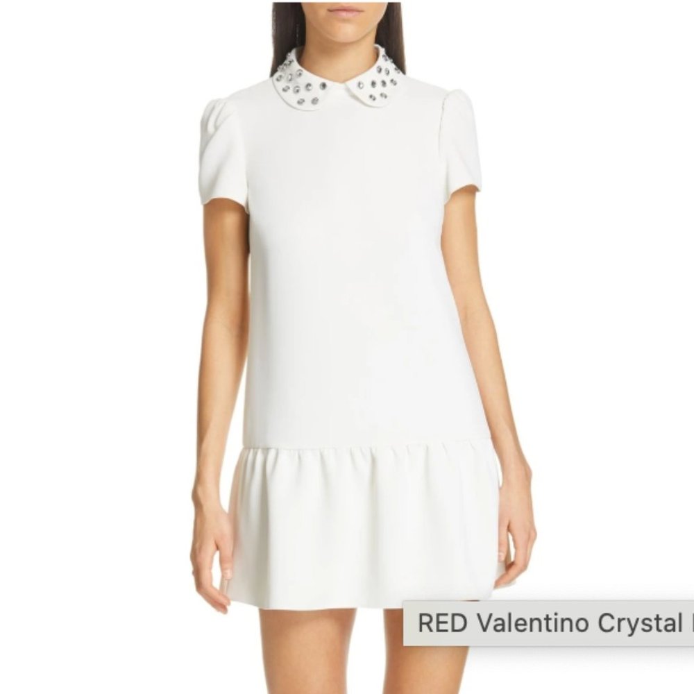 Like New! RED VALENTINO Crystal Drop Waist Dress, Size 42 (EU)